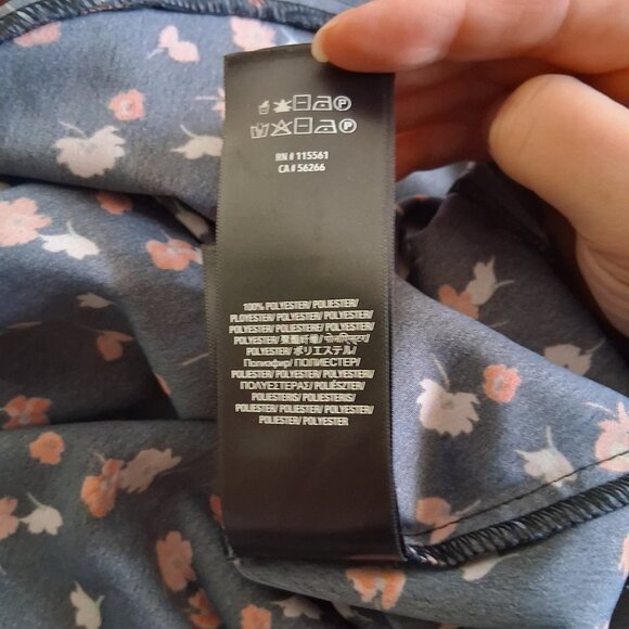 7 For All Mankind Women's Size Large Black Red Floral True Wrap Mini Dress - Picture 8 of 11